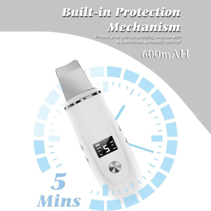 Ultrasonic Skin Scrubber, Rechargeable Scrubber with LCD Display, Facial Skin Care Tool for Deep Cleansing, Personal Care Appliances