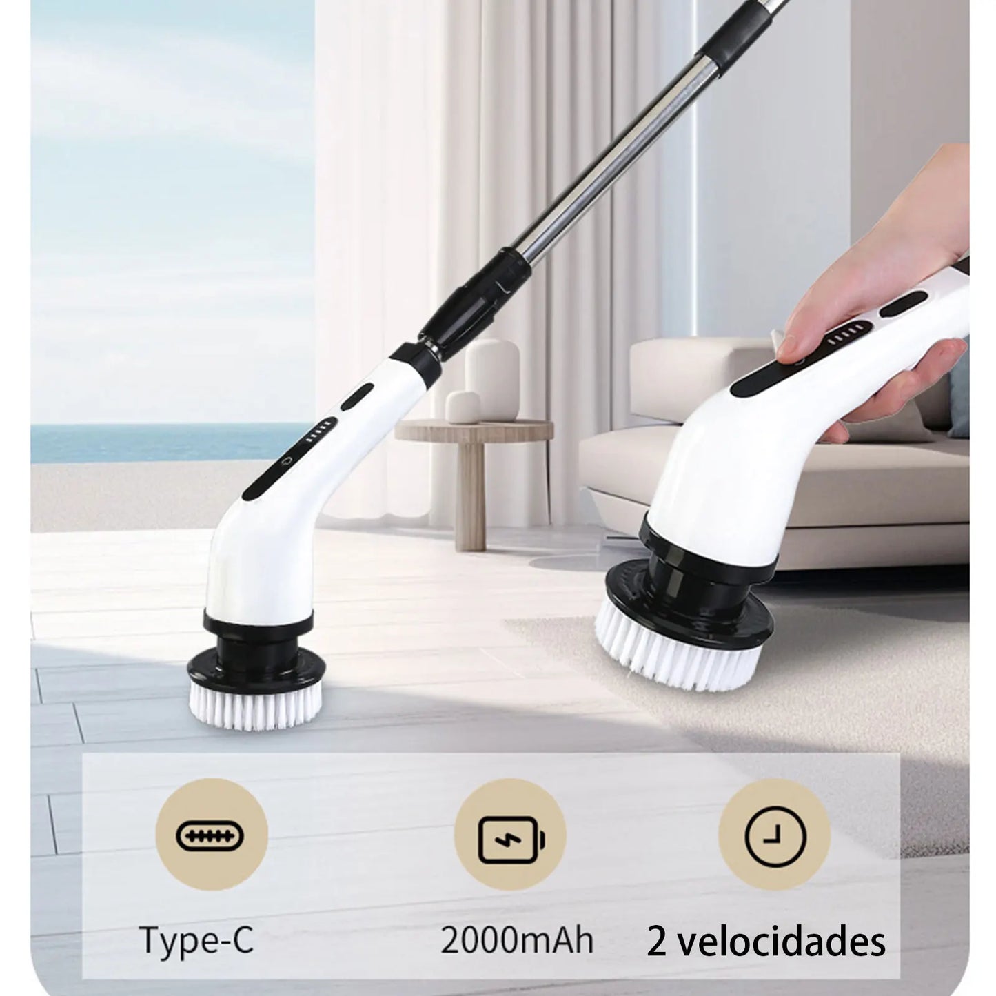 9 in 1 Electric Cleaning Brush, Multi-Functional Wireless Rotating Cleaning Brush