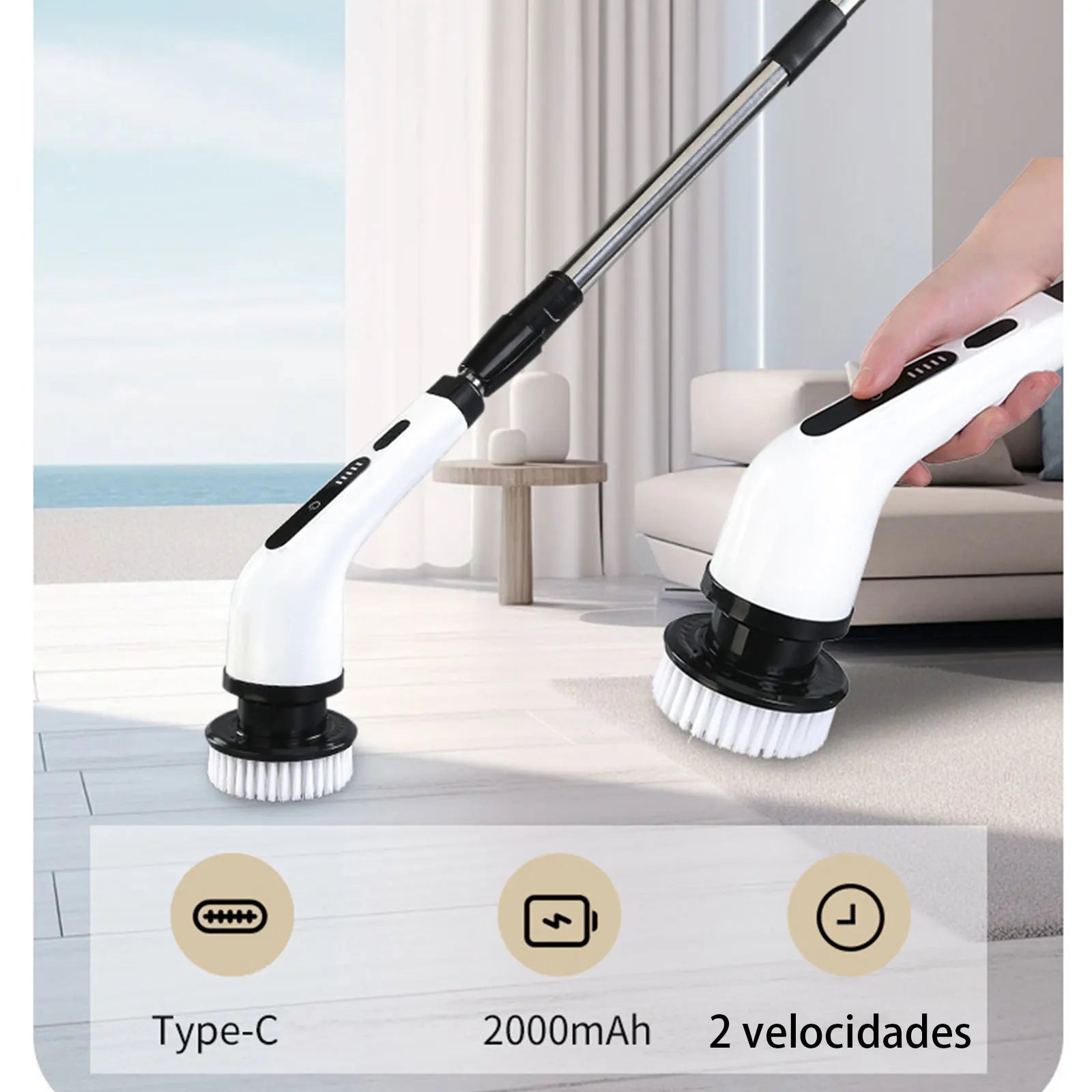 9 in 1 Electric Cleaning Brush, Multi-Functional Wireless Rotating Cleaning Brush