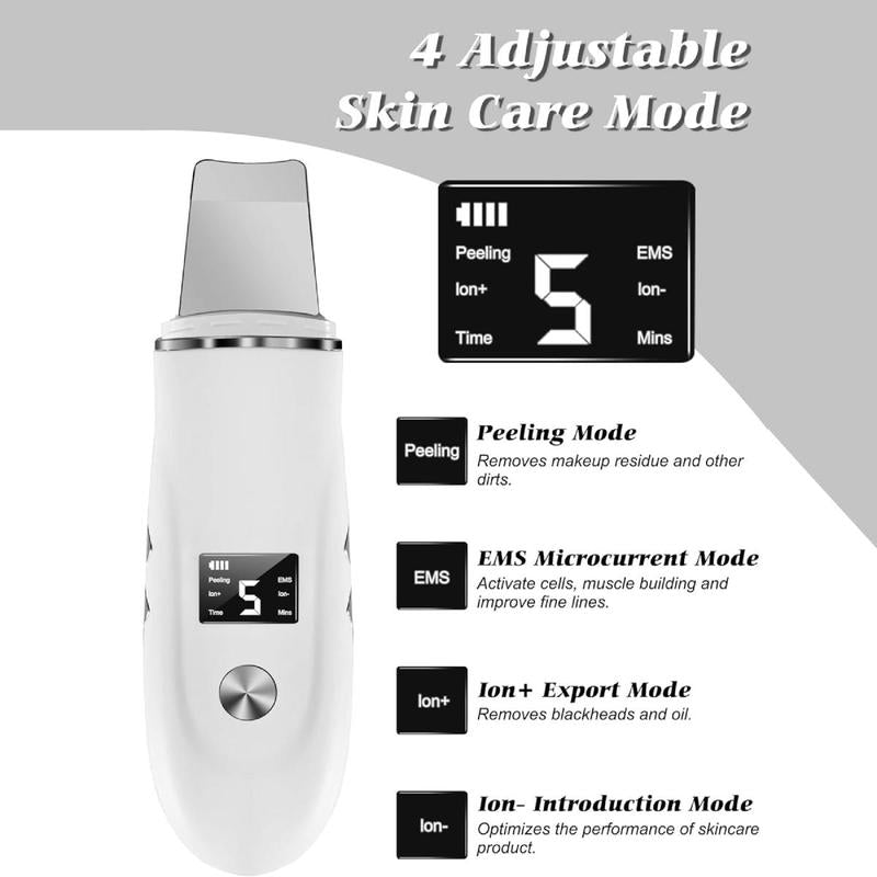 Ultrasonic Skin Scrubber, Rechargeable Scrubber with LCD Display, Facial Skin Care Tool for Deep Cleansing, Personal Care Appliances