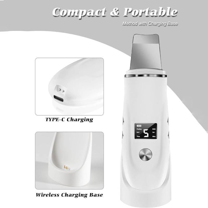 Ultrasonic Skin Scrubber, Rechargeable Scrubber with LCD Display, Facial Skin Care Tool for Deep Cleansing, Personal Care Appliances