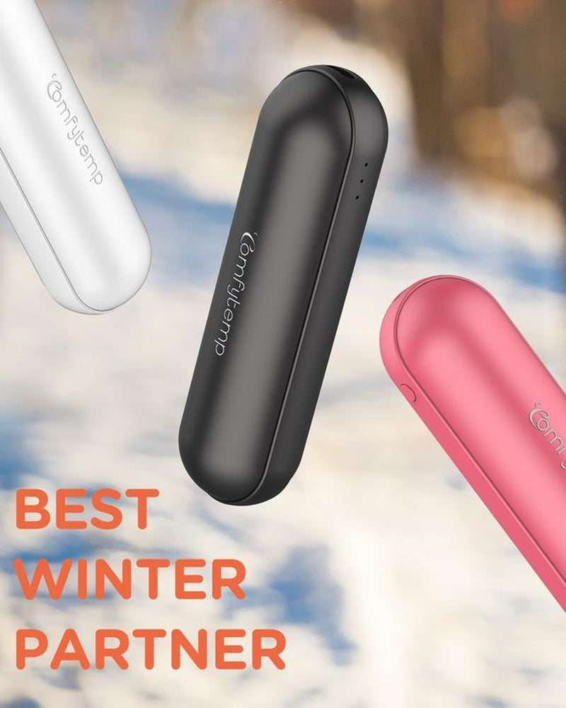 Comfytemp 2 Packs Hand Warmers Rechargeable , 4500Mah Electric Hand Warmer Hot Hands, Reusable USB Handwarmer, Portable Pocket Warmers for Women, Men Winter Gifts by Comfytemp, Black
