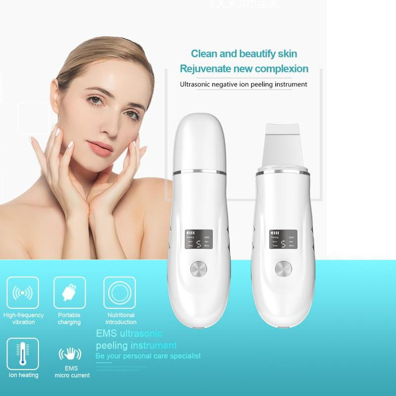 Ultrasonic Skin Scrubber, Rechargeable Scrubber with LCD Display, Facial Skin Care Tool for Deep Cleansing, Personal Care Appliances