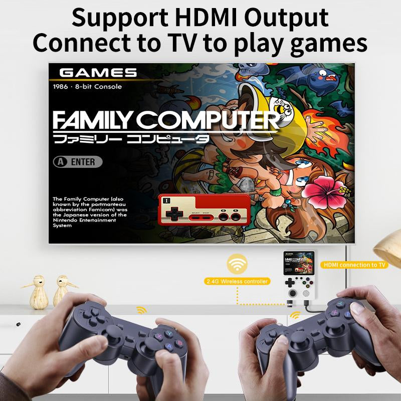 The 2025 Brand-New GB350 Handheld Retro Game Console Features a 3.5-Inch IPS Full-View High-Definition Screen and a Super Tempered Glass Screen with Full Bonding Technology (2.5D) Controller Handheld Gaming Charging Chargeable Cable Wireless White