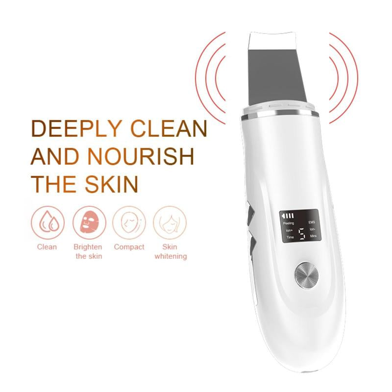 Ultrasonic Skin Scrubber, Rechargeable Scrubber with LCD Display, Facial Skin Care Tool for Deep Cleansing, Personal Care Appliances