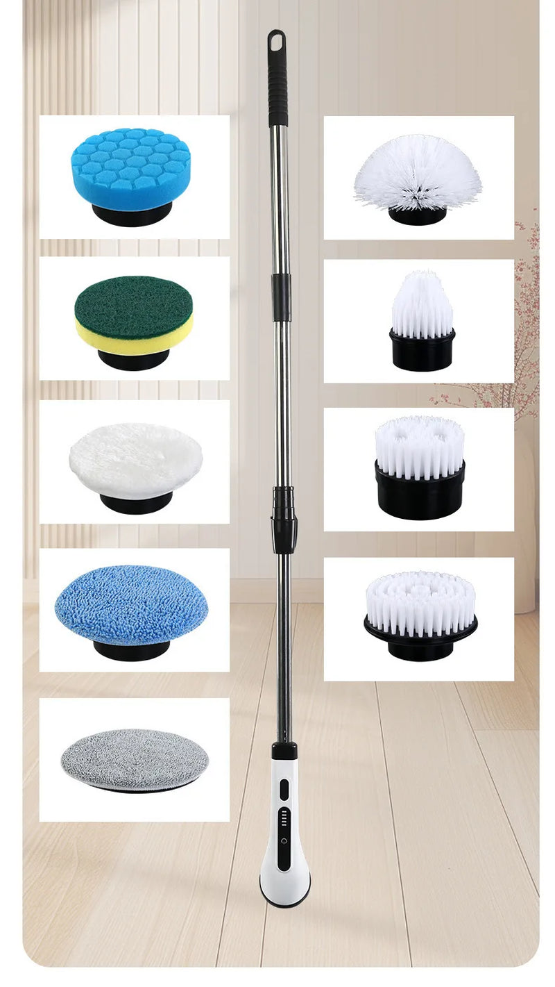 9 in 1 Electric Cleaning Brush, Multi-Functional Wireless Rotating Cleaning Brush