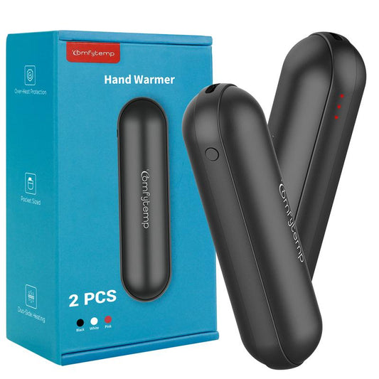 Comfytemp 2 Packs Hand Warmers Rechargeable , 4500Mah Electric Hand Warmer Hot Hands, Reusable USB Handwarmer, Portable Pocket Warmers for Women, Men Winter Gifts by Comfytemp, Black